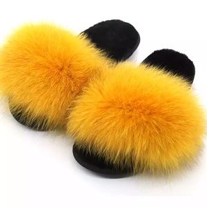 Fox Fur Slipper Sandals